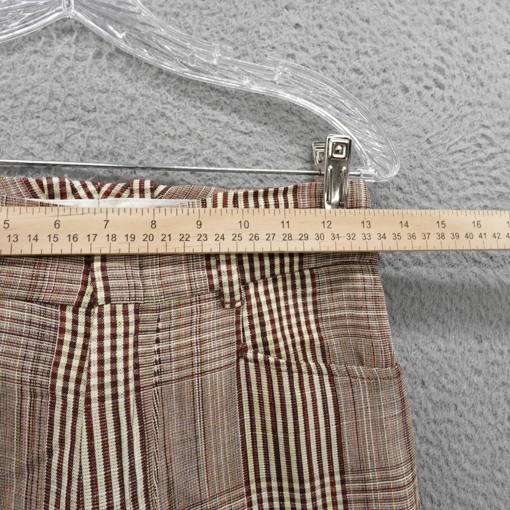 RE/DONE Plaid Print Straight Leg Pants Size 24 Red Ivory‎ Womens High Rise - Picture 6 of 16